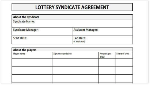 Lottery Syndicate Agreement