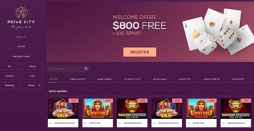 prive city casino homepage